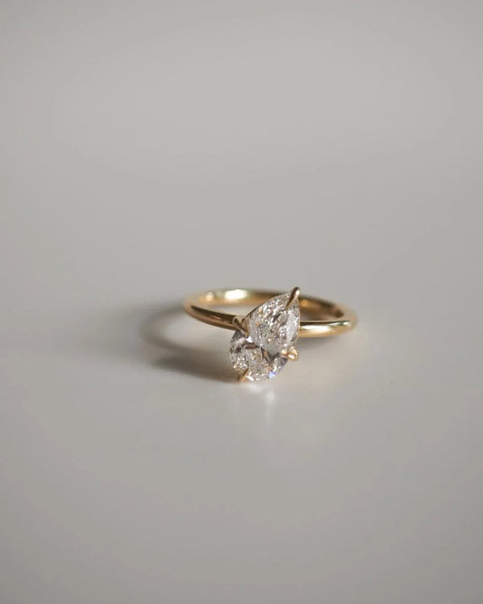 Pear 4.5ct lab grown diamond solitaire ring single stone engagement wedding ring anniversary gift for women elegant luxury bridal jewelry

