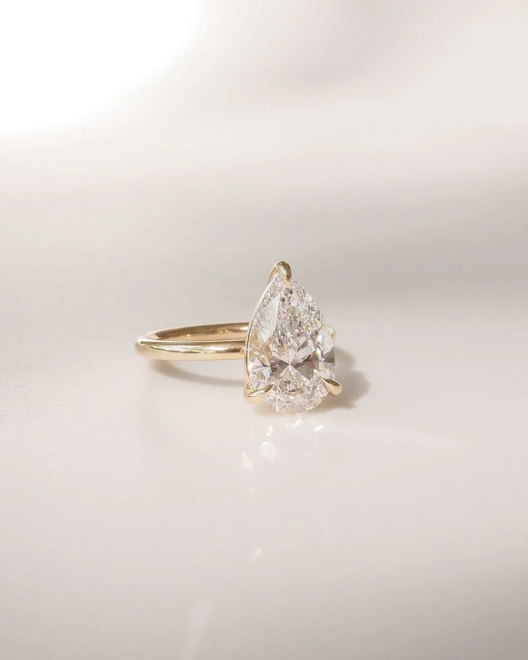 Elegant 4.50 CT pear lab grown diamond ring classic solitaire IGI certified engagement wedding ring bridal jewelry luxury gift for her wife
