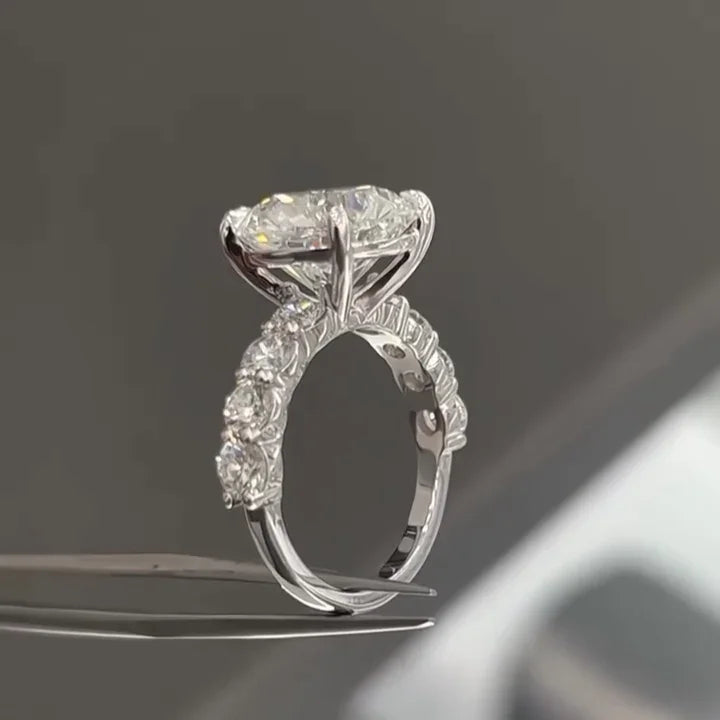 4.80 TCW Round Lab Grown Diamond Engagement Ring | Hidden Halo Pavé Ring | IGI Certified 