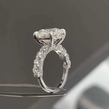 4.80 TCW Round Lab Grown Diamond Engagement Ring | Hidden Halo Pavé Ring | IGI Certified 