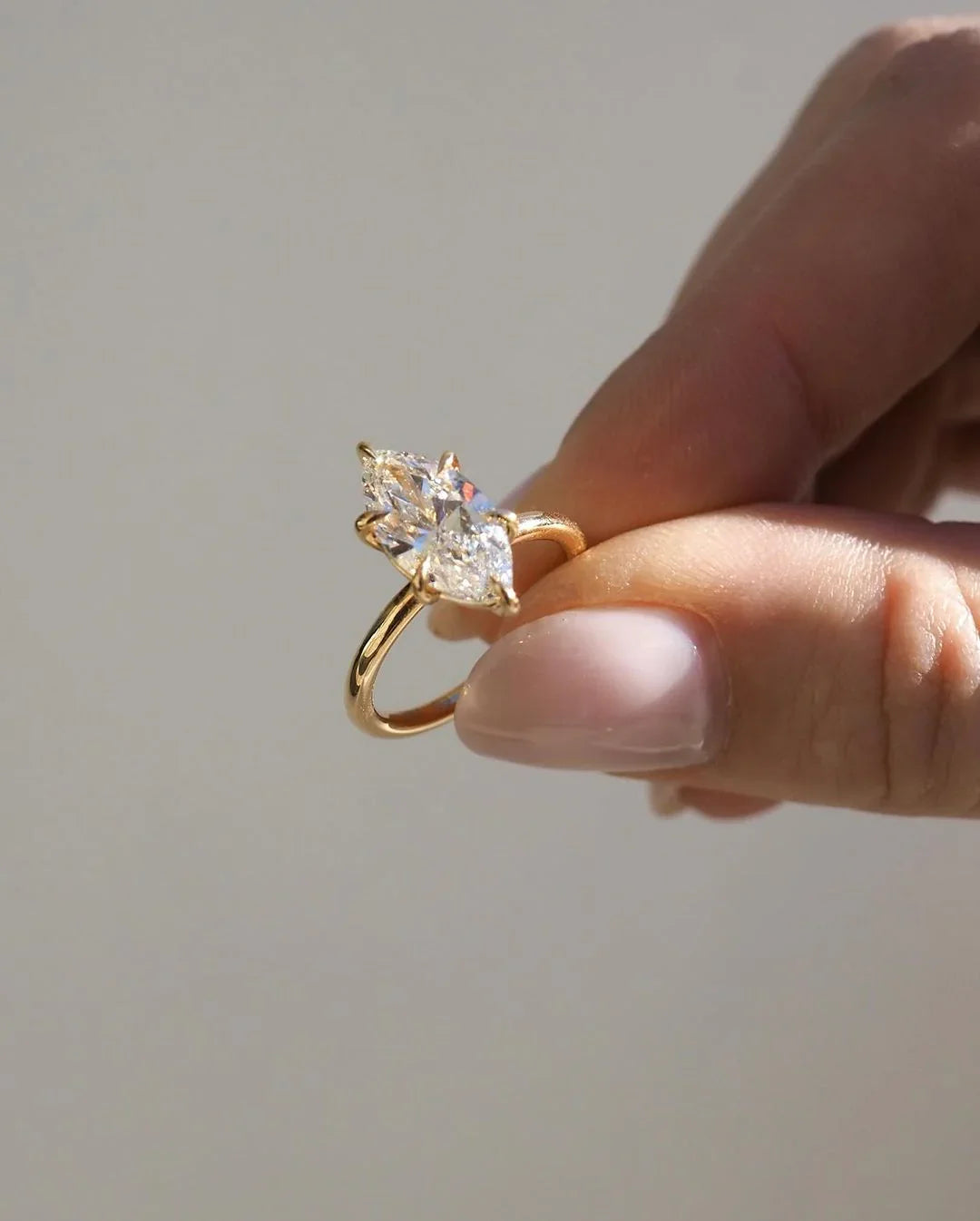 Exquisite 4ct marquise cut diamond solitaire ring, lab grown bridal ring, anniversary gift, wedding jewelry for women
