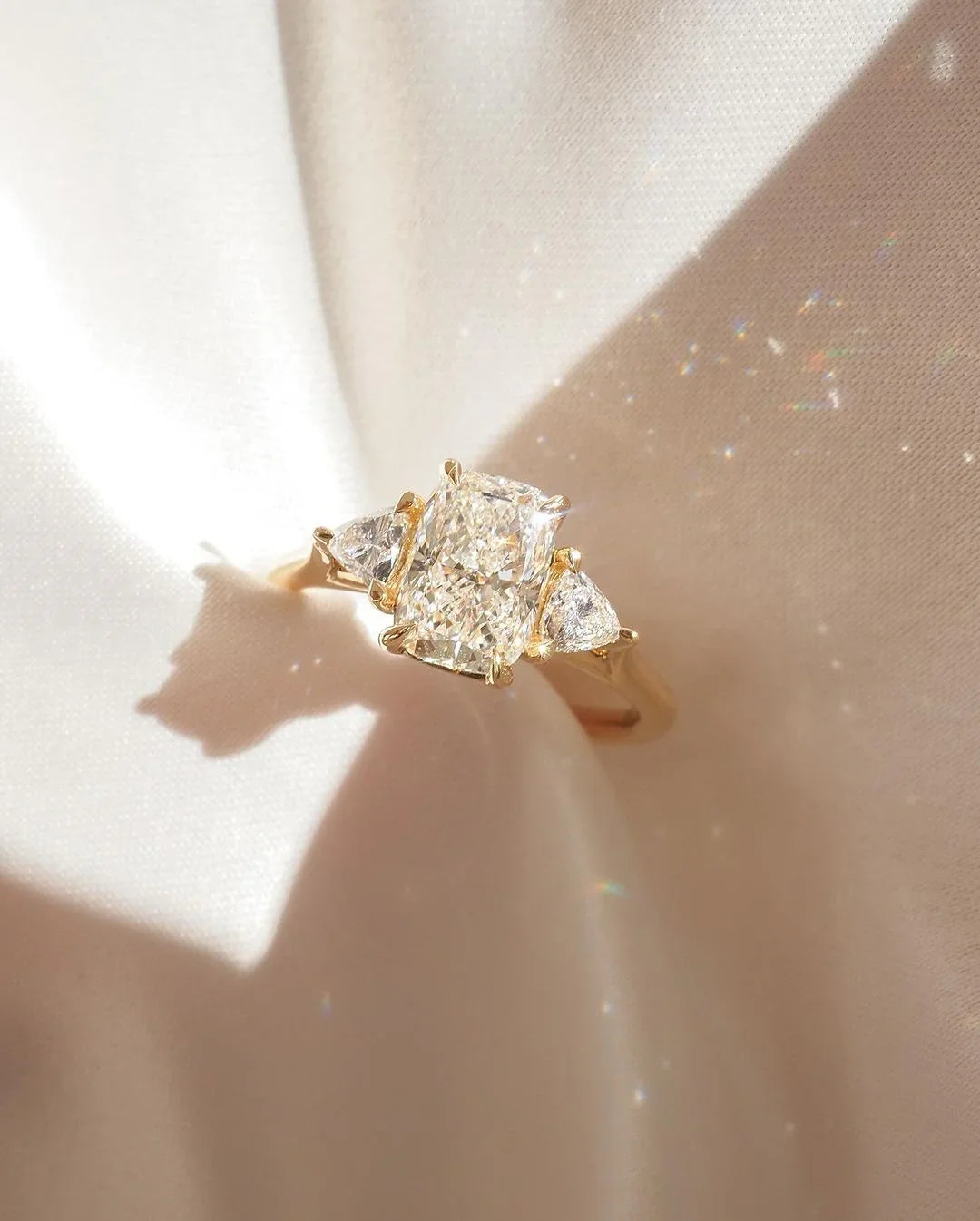 4ct Radiant Kite Side Lab Grown Diamond Ring Luxurious diamond Ring, Wedding Ring, Anniversary and Promise Ring For Her 