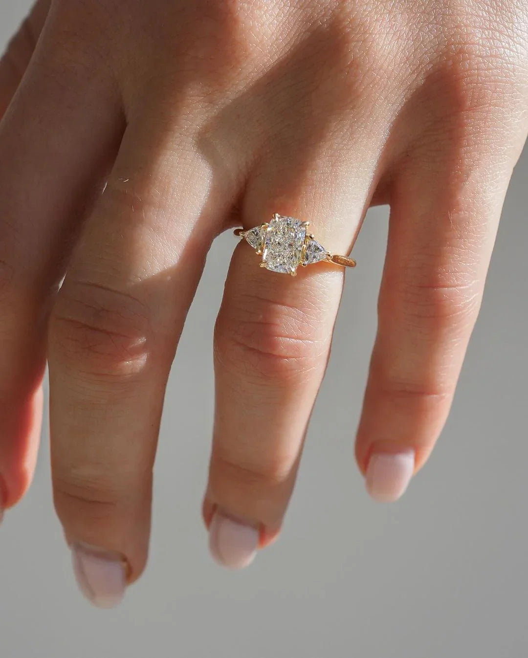 4ct Radiant Kite Side Lab Grown Diamond Ring Luxurious diamond Ring, Wedding Ring, Anniversary and Promise Ring For Her 