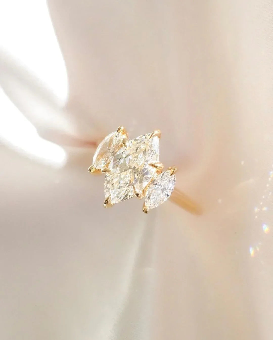 4tcw Marquise Three Lab Grown Diamond Ring Classic Minimalist Engagement Ring and wedding gift or promise Gift her/women 