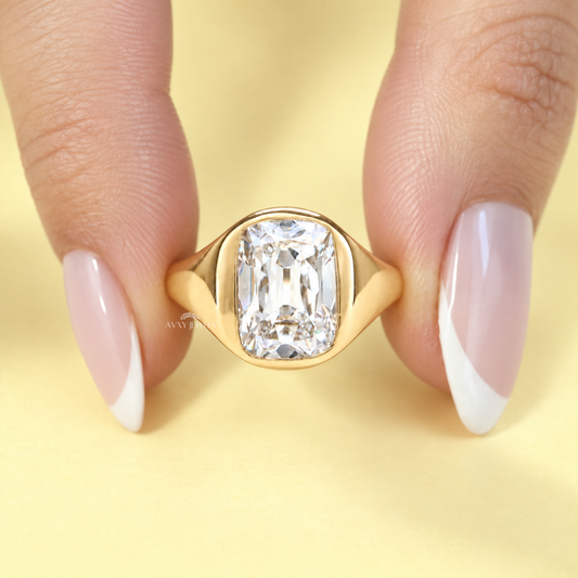 3.00ct Old Mine Cushion Cut Lab Grown Diamond Engagement Ring, Antique Inspired Facets and Vintage Bridal Elegance with IGI Certification