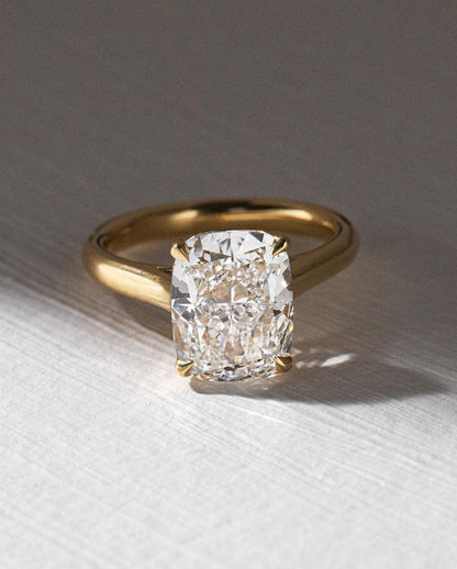 5.0ct cushion cut solitaire lab grown diamond ring, luxurious engagement ring, bridal wedding jewelry for women