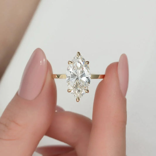 5.0ct Marquise Cut Lab Grown Diamond Solitaire Ring 