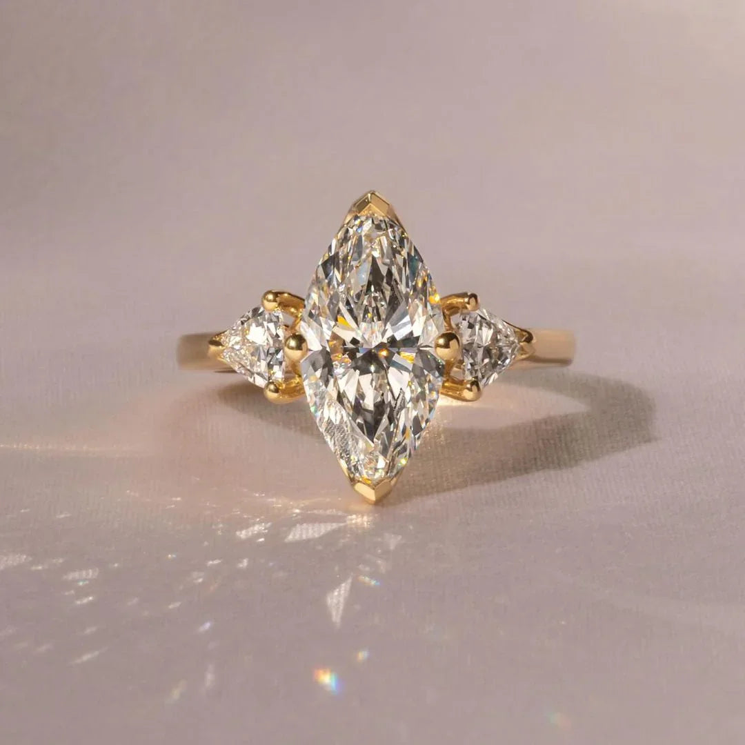 5.0ct marquise lab grown diamond engagement ring, IGI certified wedding ring, solitaire bridal ring, luxury promise ring, anniversary jewelry for women