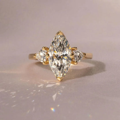 5.0ct marquise lab grown diamond engagement ring, IGI certified wedding ring, solitaire bridal ring, luxury promise ring, anniversary jewelry for women
