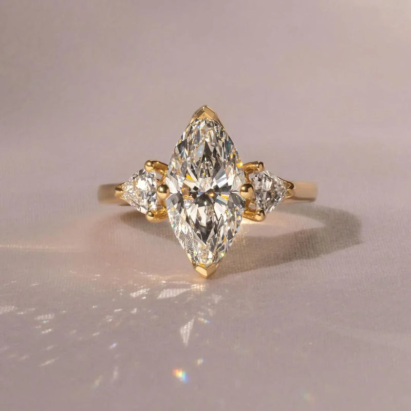 5.0ct Marquise Lab Grown Diamond Engagement Ring | IGI Certified | Wedding Ring