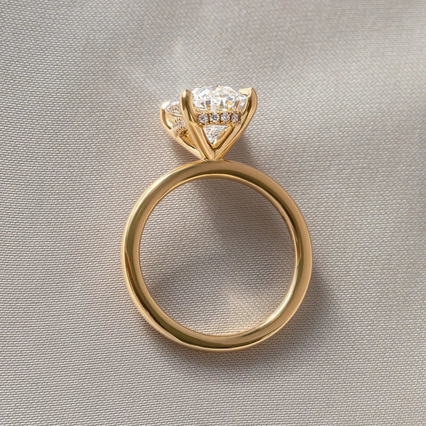 5.0ct Oval Cut Four Claw Hidden Halo Lab Grown Diamond Ring Classic Engagement ring, Anniversary Gift and promise ring for Her 