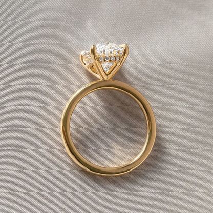 5.0ct Oval Cut Four Claw Hidden Halo Lab Grown Diamond Ring Classic Engagement ring, Anniversary Gift and promise ring for Her 