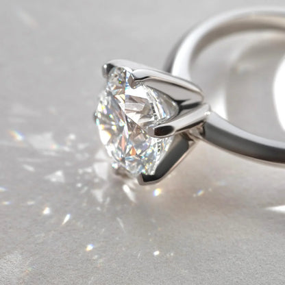 5.0ct round lab grown diamond solitaire ring, IGI certified engagement ring, luxury bridal jewelry, anniversary gift for wife women
