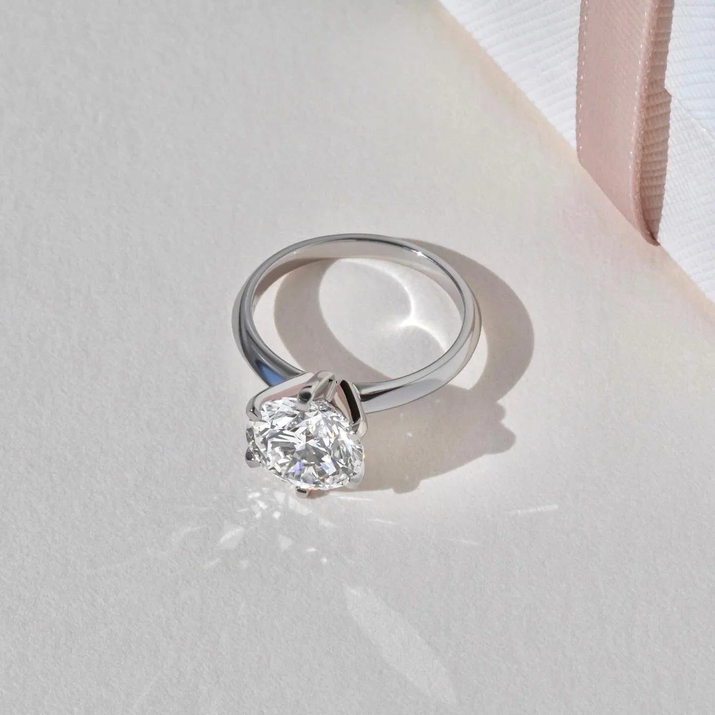 Luxury 5.0ct round lab created diamond engagement ring, solitaire bridal ring, IGI certified wedding jewelry, anniversary promise gift