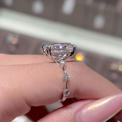 5.30 TCW radiant lab grown diamond ring, elegant hidden halo bridal engagement ring, IGI certified wedding jewelry women