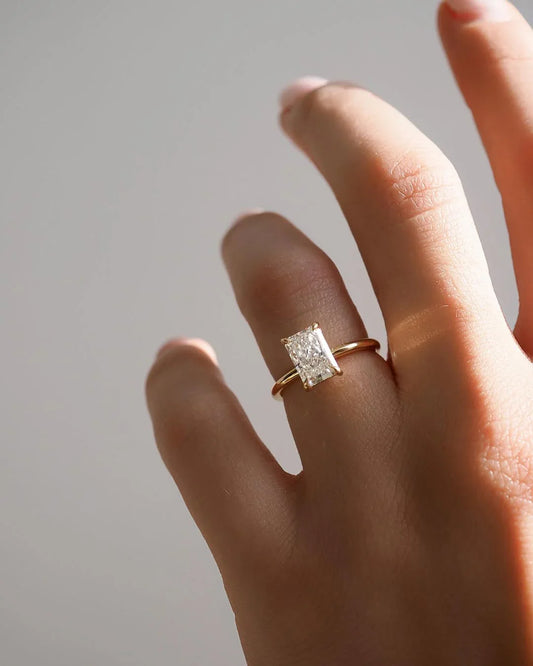 5ct Emerald Cut Lab Grown Diamond Solitaire Ring Classic Engagement ring, Anniversary Gift and promise ring for Her 