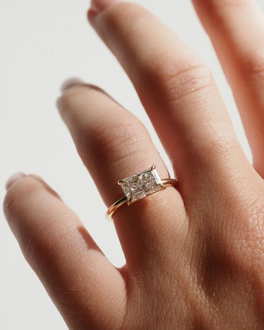 Radiant Cut 5 CT Lab Grown Diamond Solitaire Engagement Ring Luxury Wedding Ring Anniversary Promise Ring IGI Certified Elegant Jewelry for Women