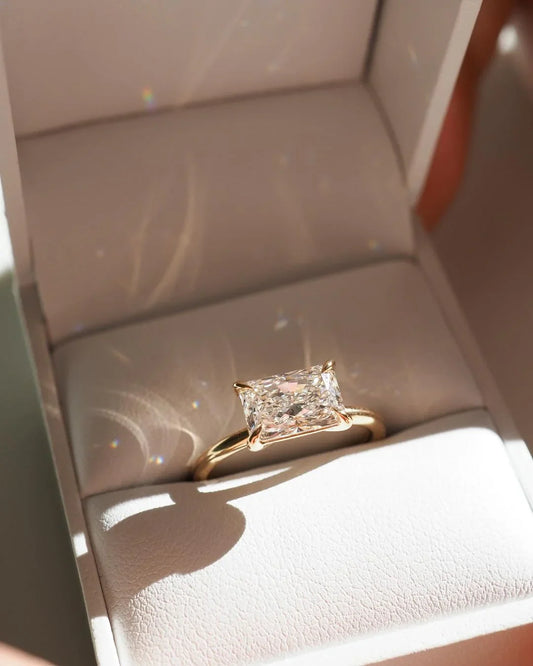 5 CT Radiant Cut Lab Grown Diamond Solitaire Ring Luxury Engagement Ring Wedding Ring Anniversary Promise Gift IGI Certified Jewelry for Her Women