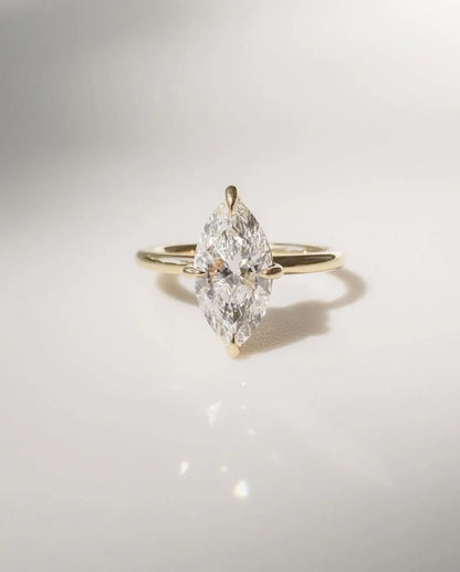 Marquise Cut Solitaire Lab Grown Diamond Ring 6 CT Classic Engagement Wedding Ring Timeless Gift for Her Women Luxury IGI Certified Jewelry