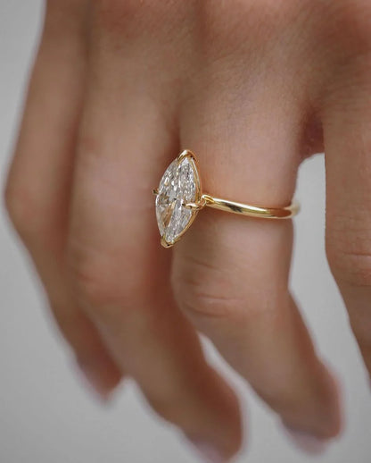 6ct Marquise Cut Solitaire Lab Grown Diamond Ring Timeless Diamond Engagement Ring Best Wedding Ring and Gift for Women 