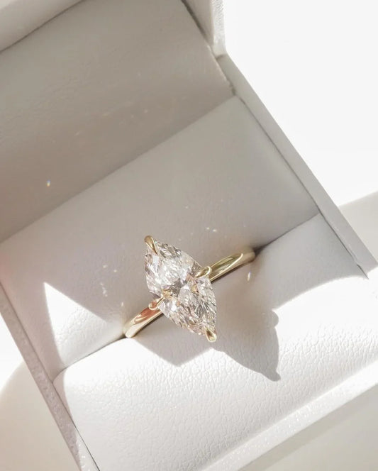 Marquise Cut Solitaire Lab Grown Diamond Ring 6 CT Classic Engagement Wedding Ring Timeless Gift for Her Women Luxury IGI Certified Jewelry