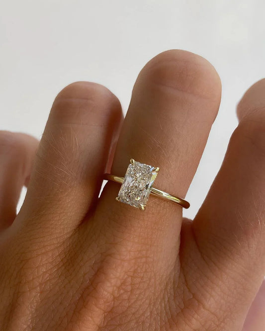 6 CT Radiant Cut Lab Grown Diamond Solitaire Ring Exquisite Engagement Ring Anniversary Ring Promise Gift for Her Women Luxury IGI Certified Jewelry