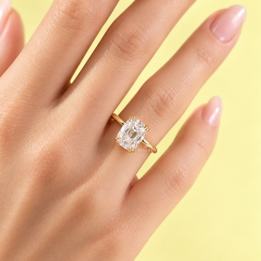 Antique Style 2 Carat Old Mine Cushion Lab Grown Diamond Ring, Romantic Vintage Engagement Jewelry for Timeless Elegance