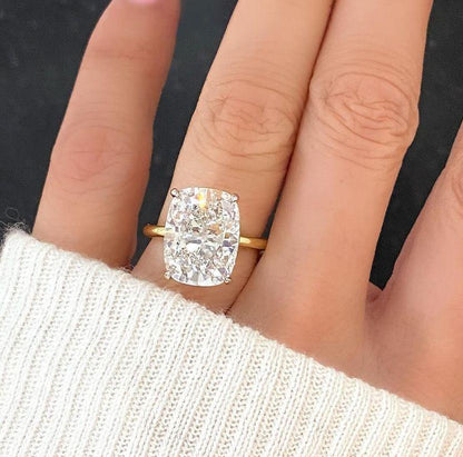 7.00 CT Cushion Lab Grown Diamond Engagement Ring | Solitaire Design | IGI Certified 