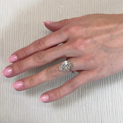 Luxury pear cut 7.00 CT lab grown diamond solitaire ring IGI certified engagement wedding ring timeless bridal jewelry gift for women classic style