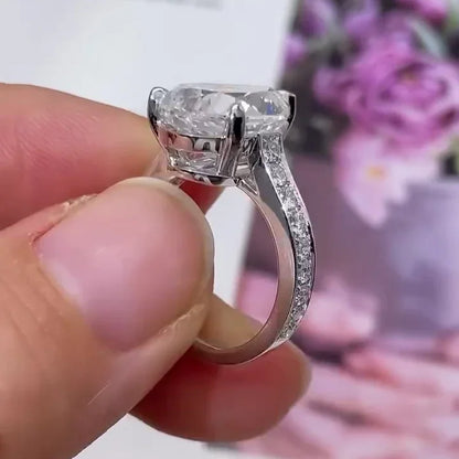7.00 TCW Pear Lab Grown Diamond Engagement Ring | Channel Set Cathedral Ring | IGI Certified 