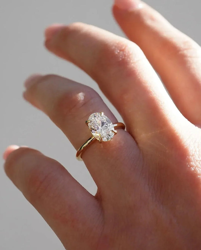 Oval Solitaire Lab Grown Diamond Ring Vintage-Inspired Wedding Ring, Engagement Ring, and Bridal Gift for Women