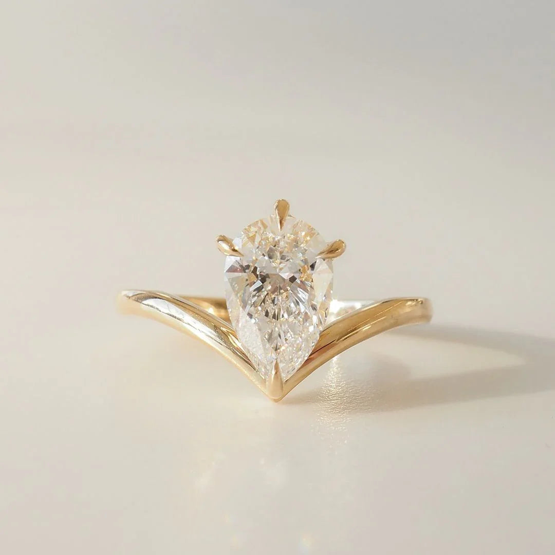 Pear cut 7ct lab grown diamond ring engagement wedding promise ring IGI style top anniversary gift for her luxury bridal jewelry elegant women ring