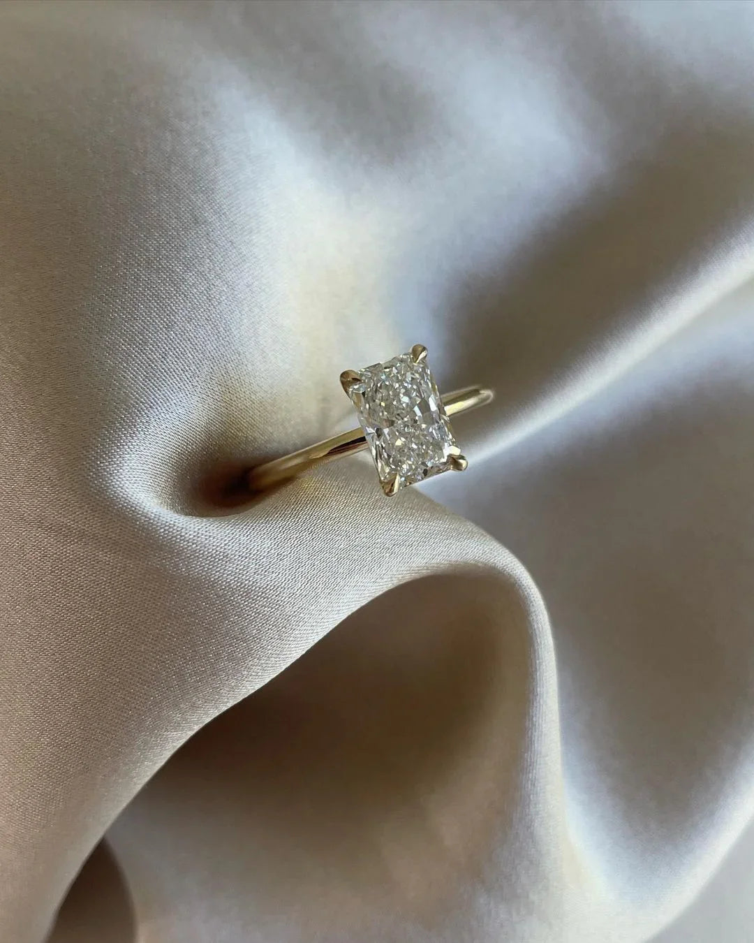 IGI style 7ct radiant lab grown diamond engagement ring four claw solitaire design wedding bridal ring luxury gift for women top diamond jewelry