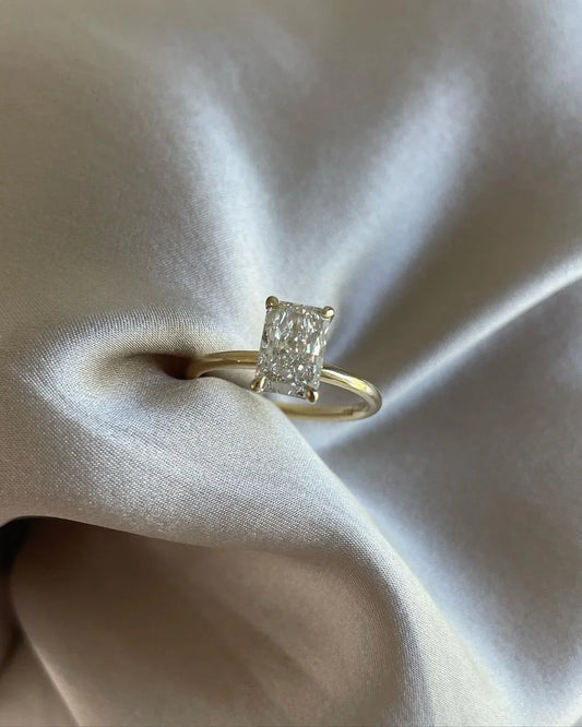 7ct radiant cut lab grown diamond solitaire ring four claw setting IGI style top design wedding bridal ring luxury gift for women elegant jewelry