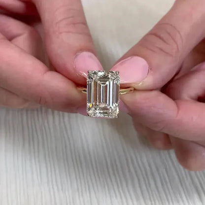 8.20 TCW Emerald Lab Grown Diamond Engagement Ring | Hidden Halo Ring | IGI Certified 