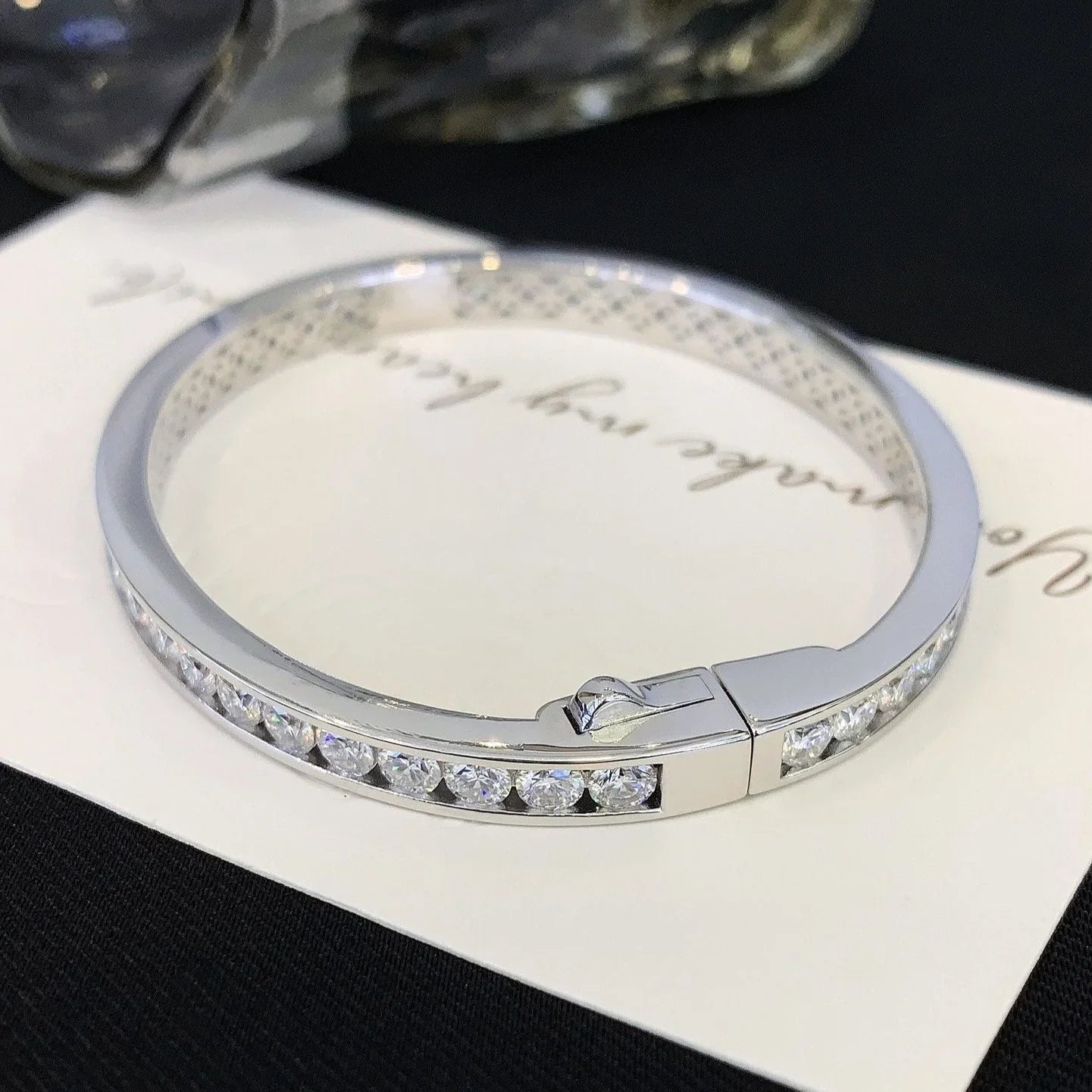 8.50tcw Round Lab Diamond Bangle Bracelet | White Gold | D-E-F VVS–VS | IGI Certified 