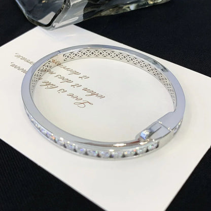8.50tcw Round Lab Diamond Bangle Bracelet | White Gold | D-E-F VVS–VS | IGI Certified 