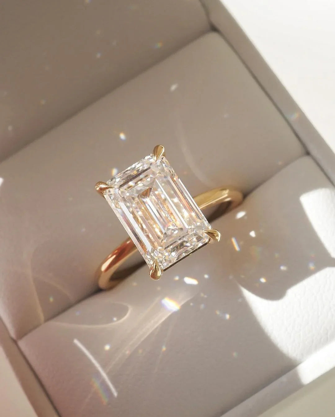 8 CT Emerald Cut Lab Diamond Ring Elegant Engagement Wedding Band Anniversary Gift for Women IGI Certified Luxury Bridal Jewelry Fine Design Ring