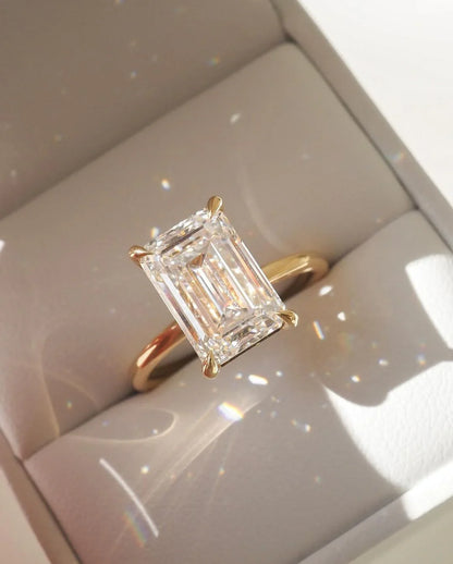 8 CT Emerald Cut Lab Diamond Ring Elegant Engagement Wedding Band Anniversary Gift for Women IGI Certified Luxury Bridal Jewelry Fine Design Ring