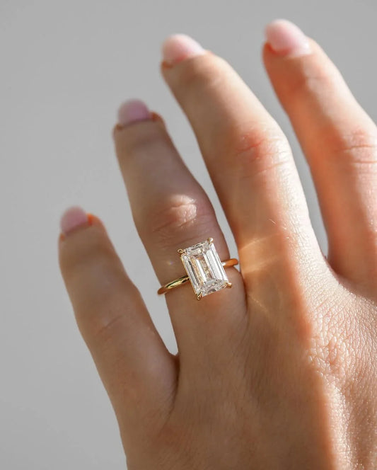 8 CT Emerald Lab Grown Diamond Engagement Ring Elegant Wedding Ring Anniversary Gift for Women Luxury IGI Certified Fine Jewelry Bridal Design