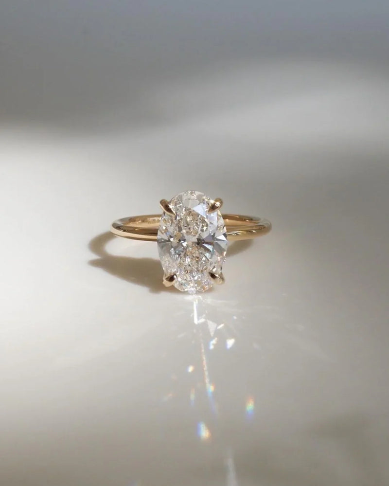 Oval Cut Solitaire Lab Grown Diamond Ring Timeless Diamond Ring, Bridal Wedding Ring, and Romantic Gift for Her