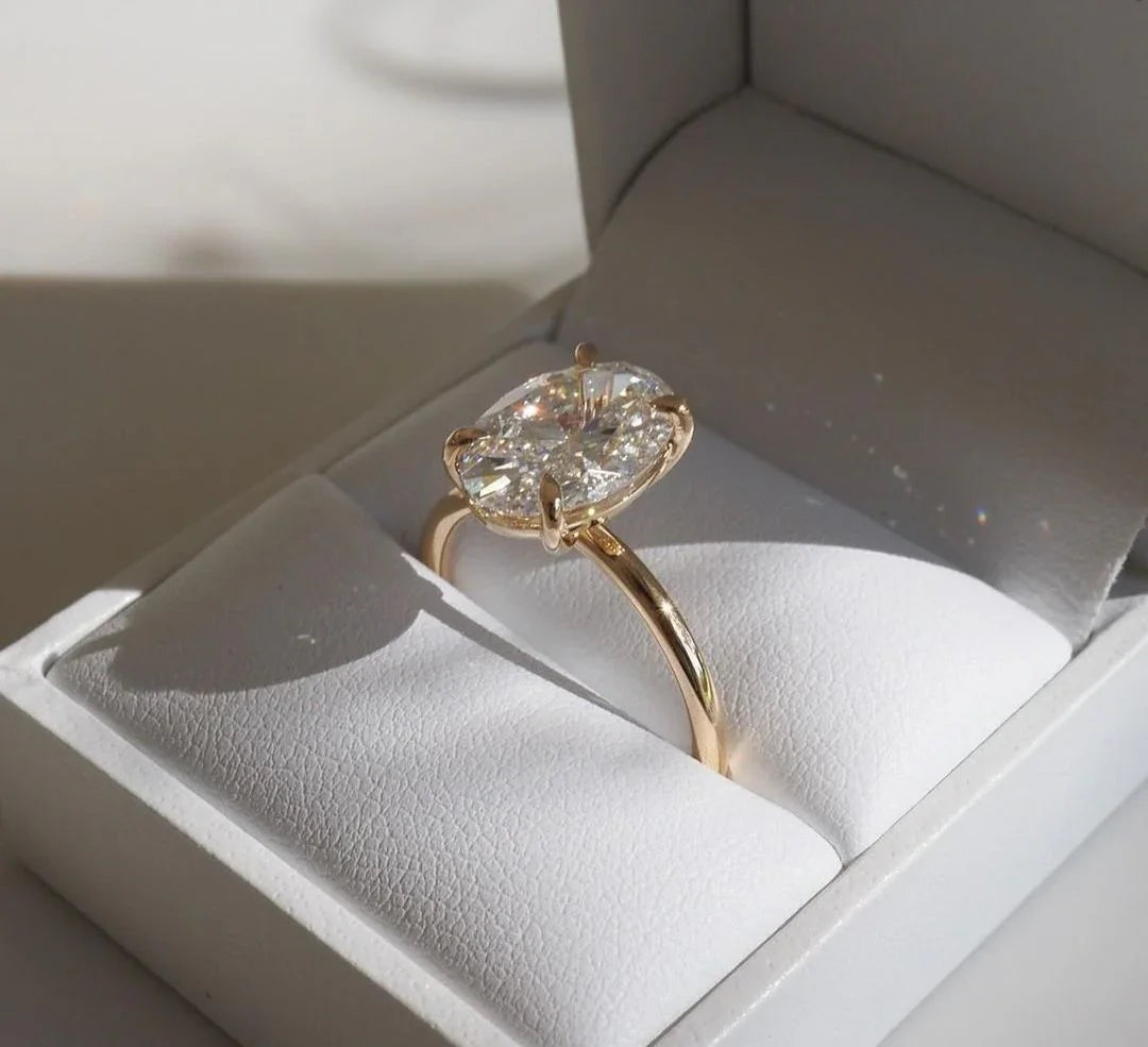 Timeless 8ct Oval Solitaire Lab Grown Diamond Ring Engagement Bridal Wedding Ring Romantic Gift for Her IGI Certified Luxury Jewelry Design