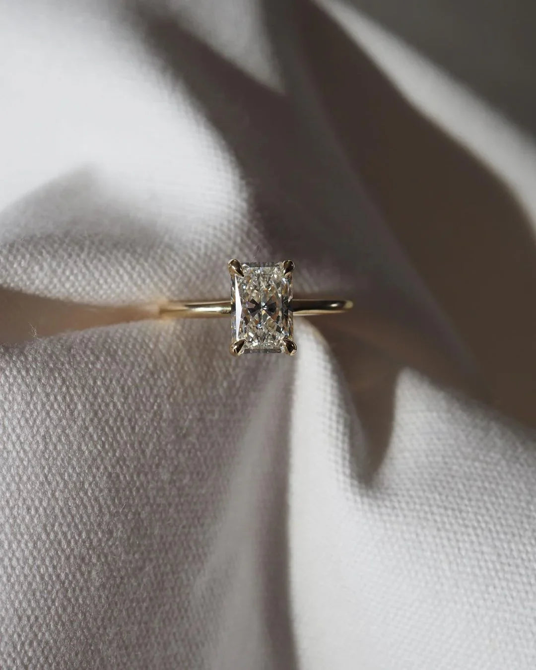 Luxury bridal ring with 8ct radiant lab grown diamond solitaire design, modern engagement style and meaningful promise gift for special occasions