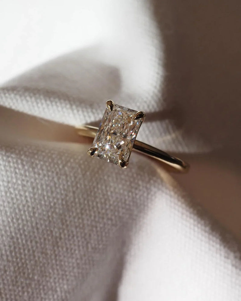 8ct Radiant Cut Lab Grown Diamond Solitaire Ring Modern Minimalist Engagement Ring, Wedding Ring, and Romantic Promise Gift for Her