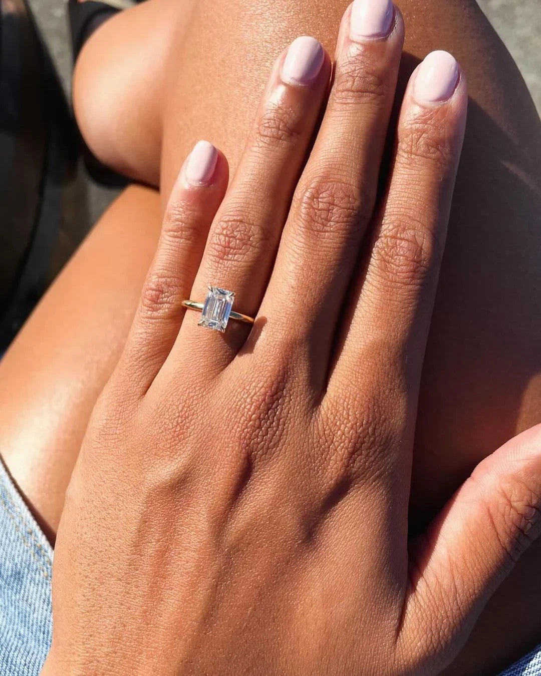 Luxury 8ct radiant lab grown diamond solitaire engagement ring contemporary bridal style wedding ring and heartfelt promise gift for special occasions