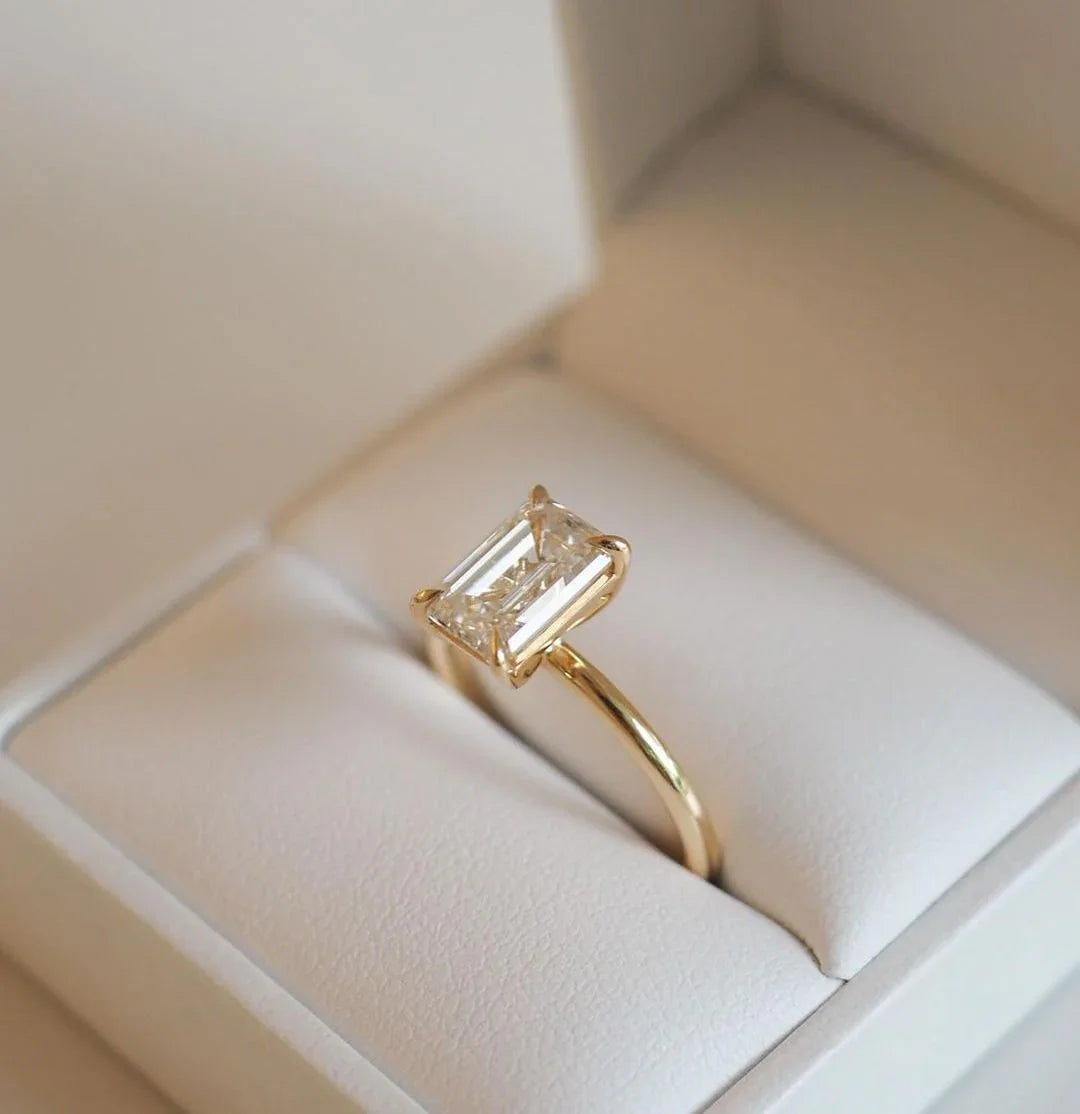 8ct radiant solitaire lab grown diamond ring sleek modern design for engagement wedding bridal wear and romantic promise gift for her luxury jewelry