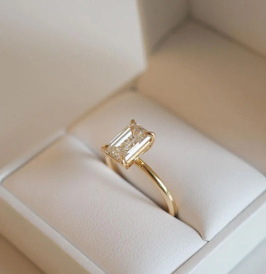 8ct radiant solitaire lab grown diamond ring sleek modern design for engagement wedding bridal wear and romantic promise gift for her luxury jewelry