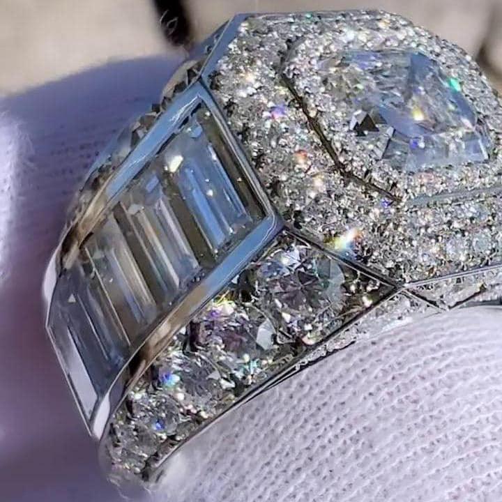 9.50 TCW Asscher Lab Grown Diamond Men’s Engagement Ring | Custom Luxury Ring | IGI Certified 