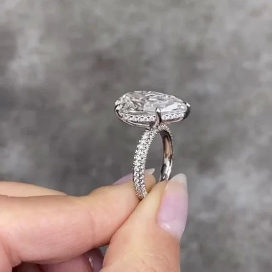 IGI Certified 9.70 TCW Pear Lab Diamond Engagement Ring Hidden Halo Bridal Wedding Ring Elegant Luxury Jewelry Statement Design Gift for Her
