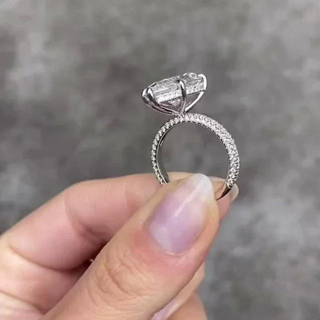 Luxury 9.00 CT Pear Shape Lab Grown Diamond Ring Hidden Halo Engagement Style IGI Certified Bridal Wedding Jewelry Statement Piece for Women